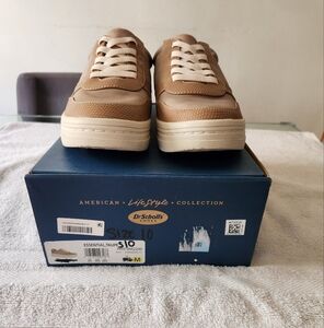 Dr. Scholl's Tan Sneakers with Suede Upper and Chunky Midsole